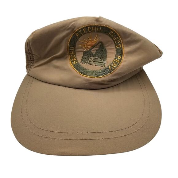 Vtg 1990s Mens Strapback baseball Cap Hat Machu Picchu Peru Hotel Nylon - Picture 1 of 5
